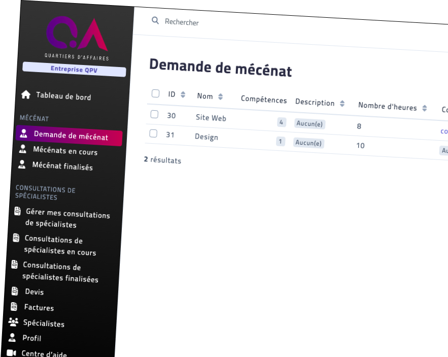 une plateforme de gestion